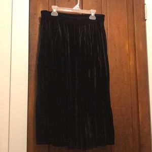 Black Velvet Midi Skirt